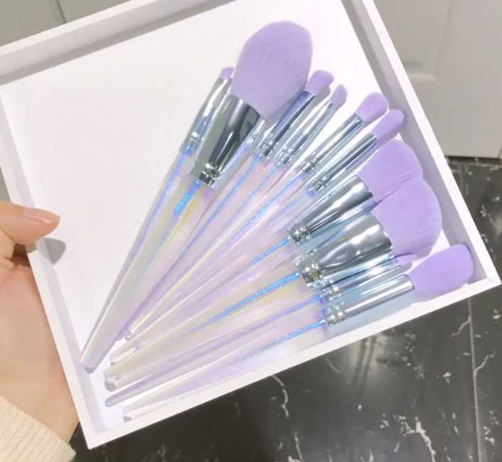 Purple makeup brush set (10pcs)